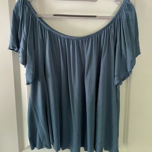 Large blue off the shoulder top
